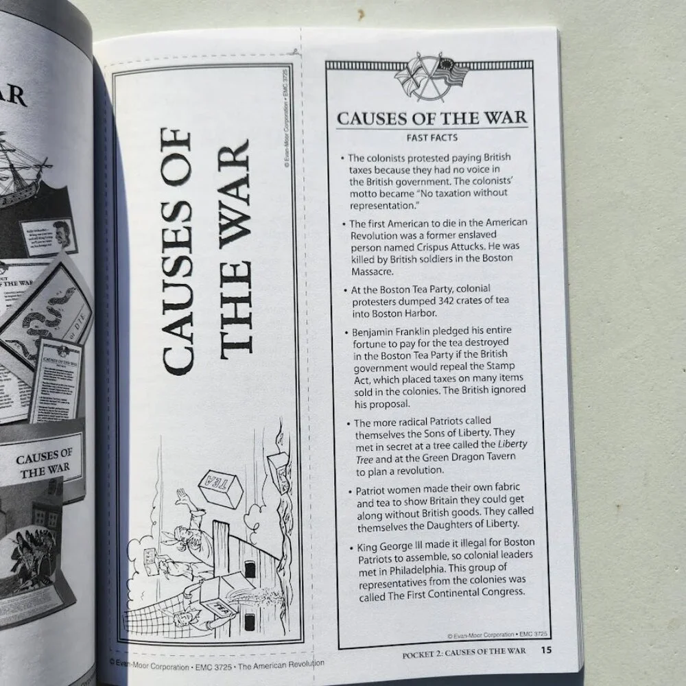 History Pockets The American Revolution  Paperback Book Activity Book Workbook